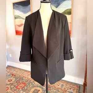 Anne Klein Black Blazer with Rolled Cuffs
